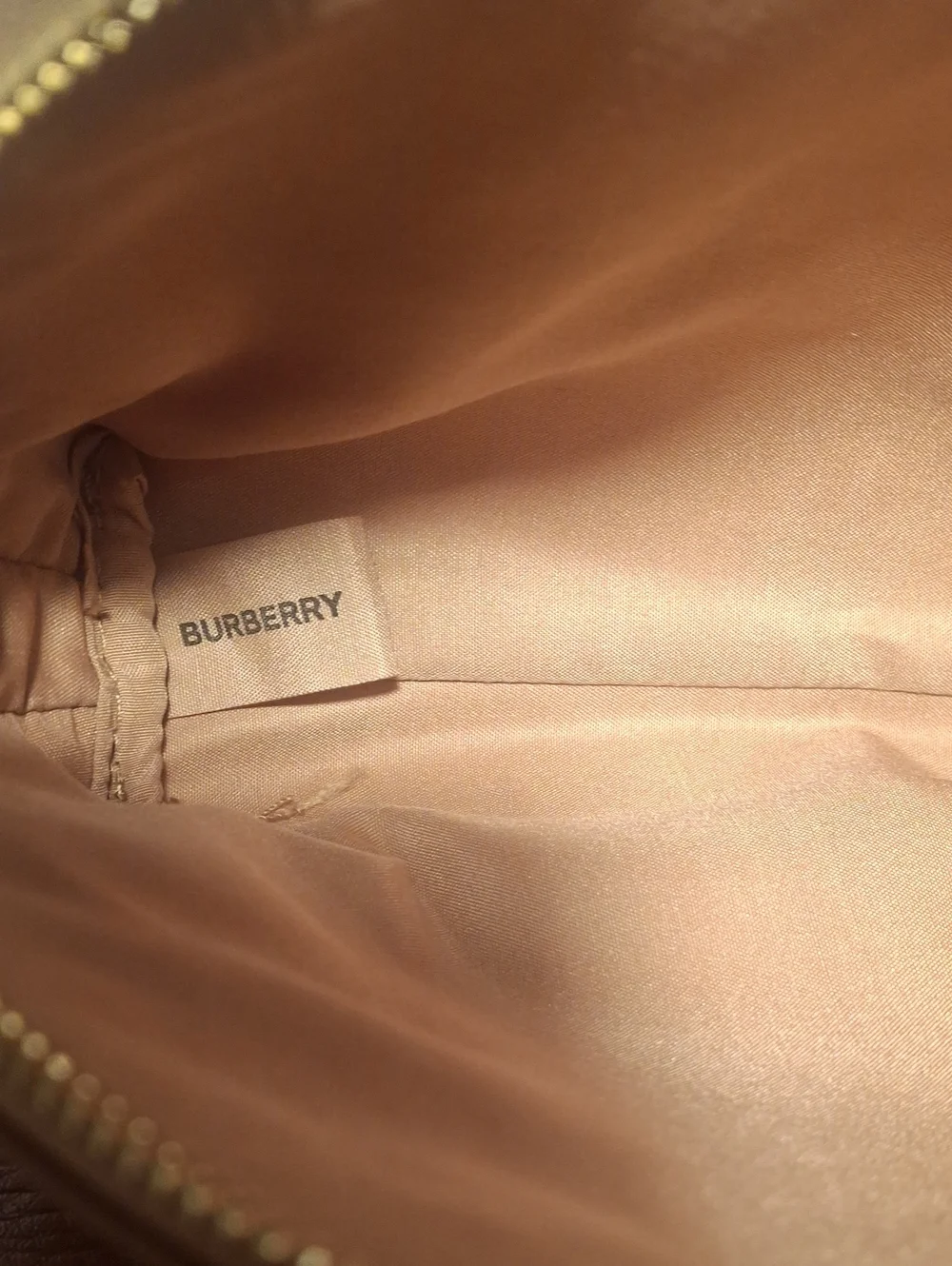 Burberry Peach Dome Cosmetic Pouch with Embossed Logo